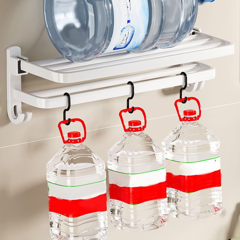 Skorter | Contemporary Bathroom Hardware Set in White with Bath Shelf/Towel Holder/Paper Holder