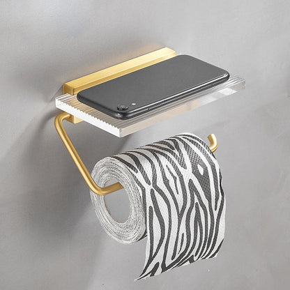 Skorter | Bathroom Accessories Set in Gold Metal and Acrylic Bathroom Accessories Set