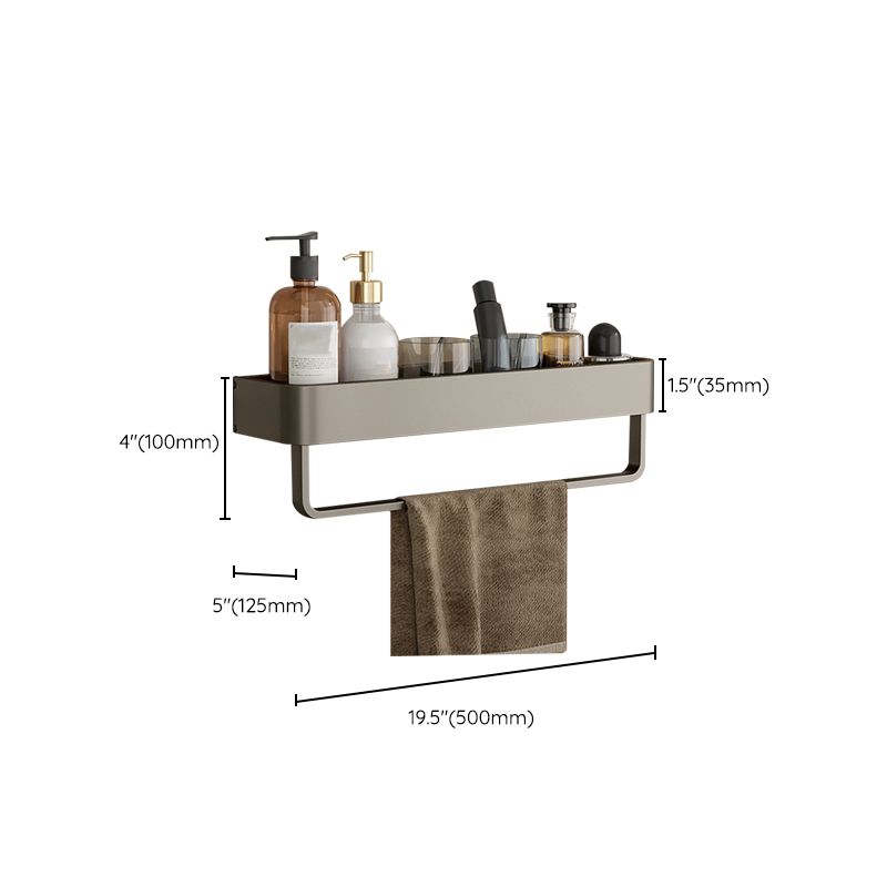 Skorter | Contemporary Aluminum Bathroom Accessory Set Gray Bath Shelf