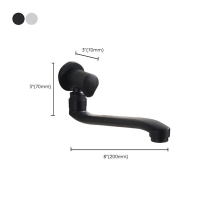 Skorter | Contemporary Wall Mounted Bathroom Faucet Knob Handle Low Arc Swivel Solid Brass Faucet