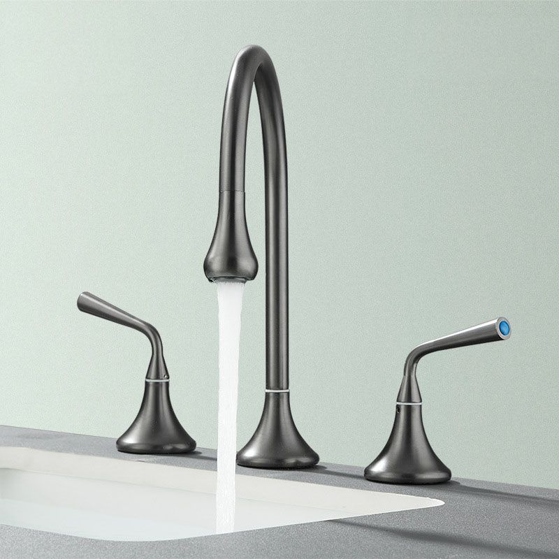 Skorter | Double Handle Tub Spout Deck Mounted High Arc Brass Modern Roman Tub Spout