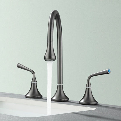 Skorter | Double Handle Tub Spout Deck Mounted High Arc Brass Modern Roman Tub Spout