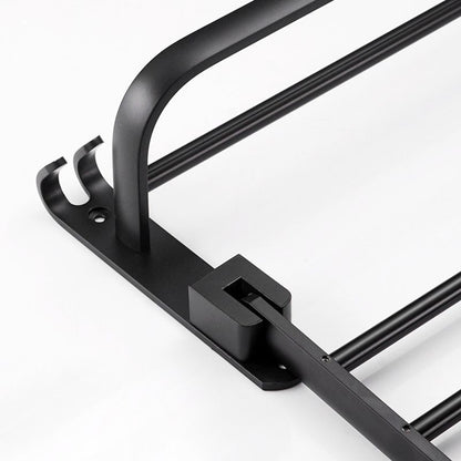 Skorter | Contemporary 8-piece Bathroom Accessory Set Matte Black Bathroom Shelf/Paper Holder/Towel Hook