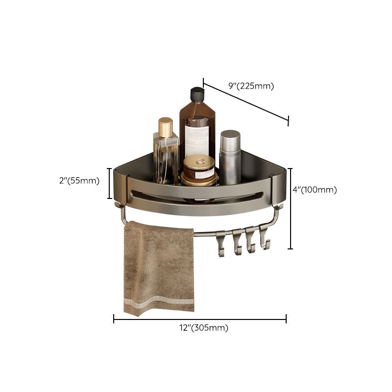 Skorter | Contemporary Aluminum Bathroom Accessory Set Grey Bath Shelf