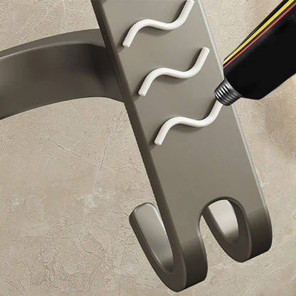 Skorter | 2-piece modern bathroom accessory set in matte grey aluminum towel rail