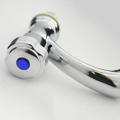 Skorter | Contemporary Water Tap Knob Handle Low Arc Zinc Faucet in Silver