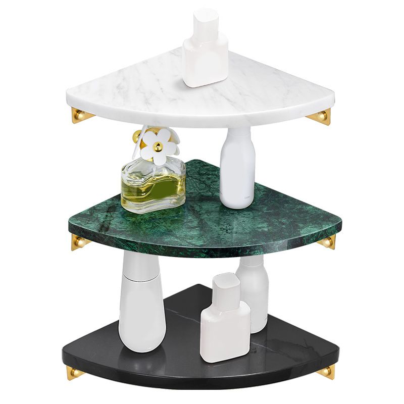 Skorter | 2-piece Bathroom Hardware Set Metal and Marble Bathroom Shelf Set