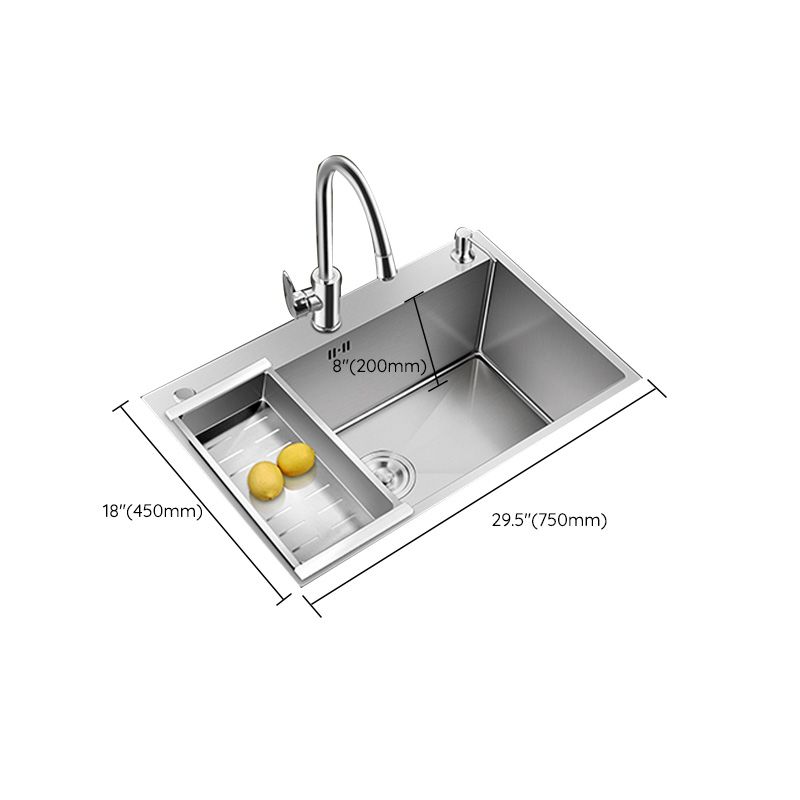 Skorter | Contemporary Style Kitchen Sink Stainless Steel Color Fast Built-In Sink