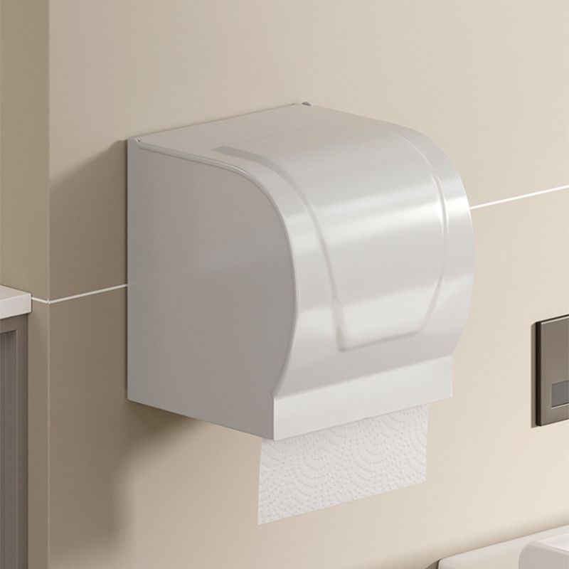 Skorter | Contemporary Bathroom Hardware Set in White with Bath Shelf/Towel Holder/Paper Holder