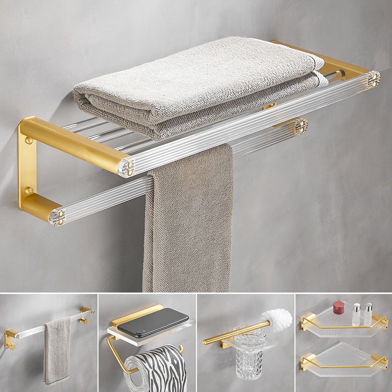 Skorter | Bathroom Accessories Set in Gold Metal and Acrylic Bathroom Accessories Set