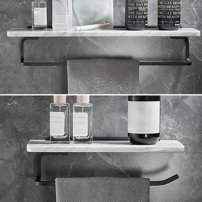 Skorter | Metal and Marble Bathroom Hardware Set as a Single Piece or as a Set in Black