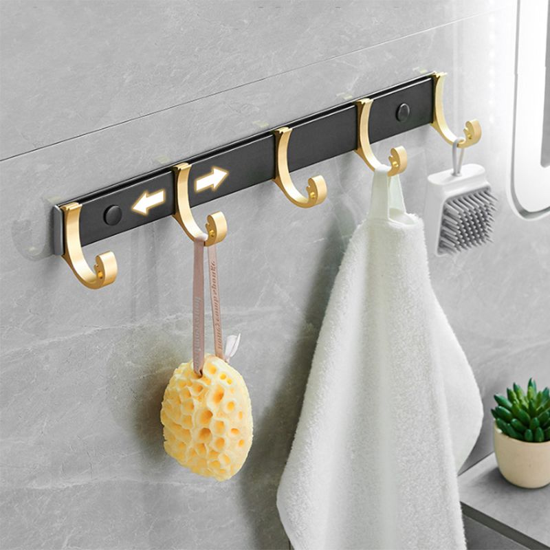 Skorter | Contemporary Bathroom Accessory Set Black & Golden Bath Shelf/Towel Bar