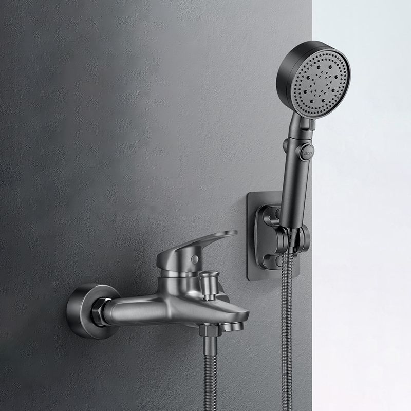 Skorter | Bathtub filler wall mount hand shower single lever handle 2 holes low arc bathtub faucet with hose