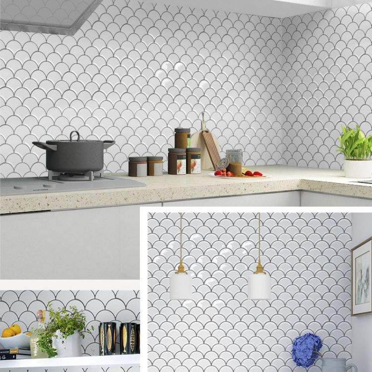 Skorter | Fish scale Peel & Stick field tile square plastic Peel & Stick mosaic tile