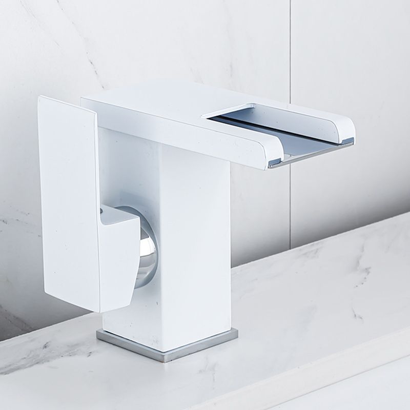 Skorter | Waterfall Basin Mixer Tap Square Lever Handle with LED Three-Color Light