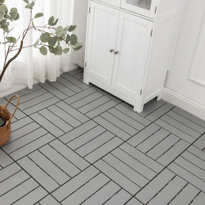 Skorter | 30 cm X 30 cm 4-Slat Square Deck/Patio Floor Tiles Snap Fit Installation Floor Tiles