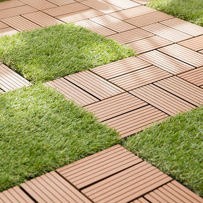 Skorter | Composite Plank Tiles Striped Pattern Square Deck Flooring Outdoor Patio