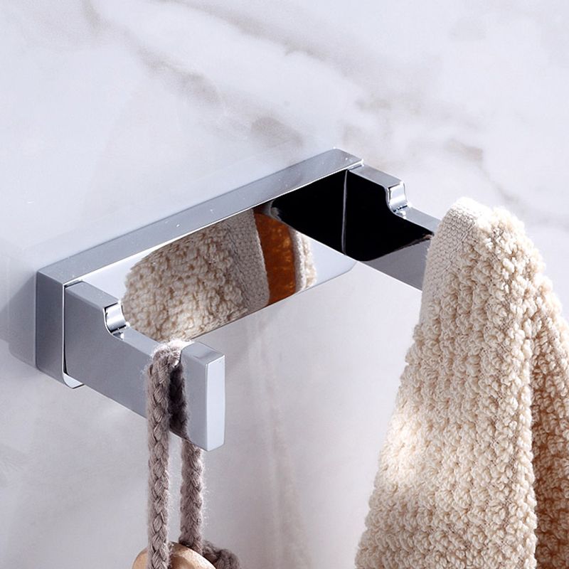 Skorter | Chrome brass modern bathroom accessory set with towel bar/ ring/ paper holder & bathrobe hook