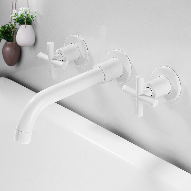 Skorter | 3 holes faucet 2 cross handle wall-mounted faucet for the bathroom