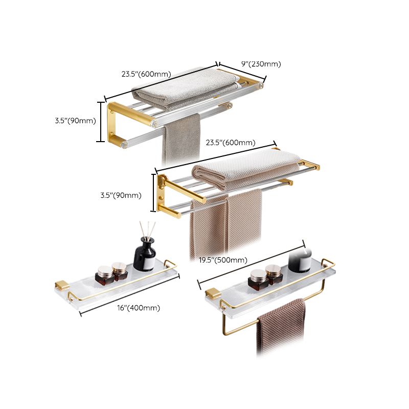 Skorter | Bathroom Accessories Set in Gold Metal and Acrylic Bathroom Accessories Set