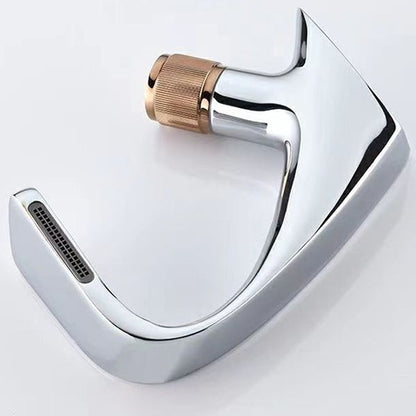 Skorter | Button Handle Faucet Contemporary Style Faucet with Waterfall Spout