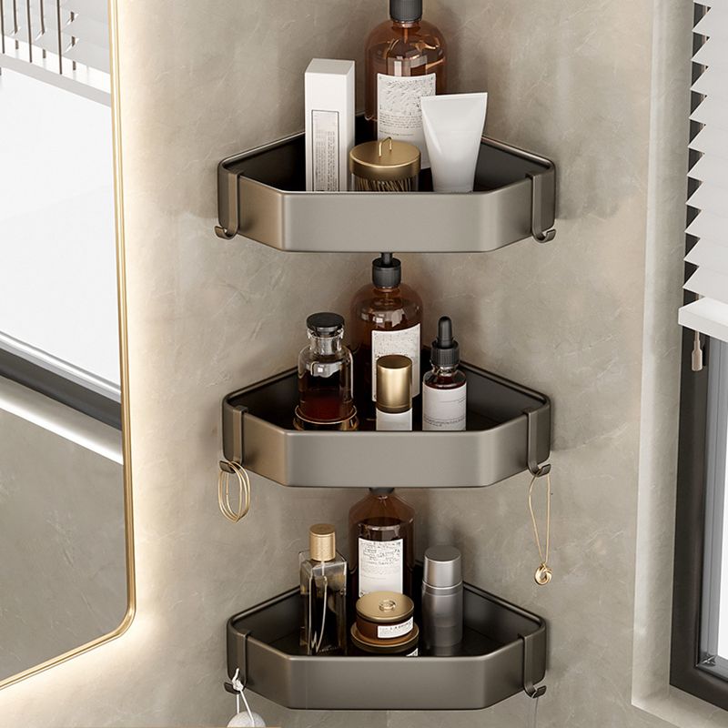 Skorter | Contemporary Aluminum Bathroom Accessory Set Gray Bath Shelf