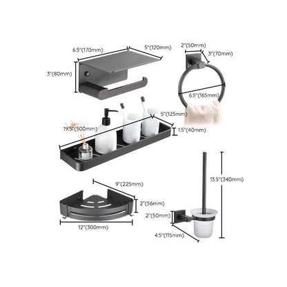 Skorter | Contemporary bathroom accessories single piece or in a set made of gray metal