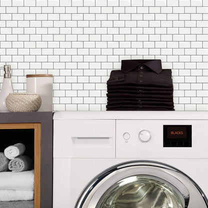 Skorter | 12"x 12" Resin Mosaic Tiles Square Self-Adhesive Tiles for Backsplash & Wall Tile