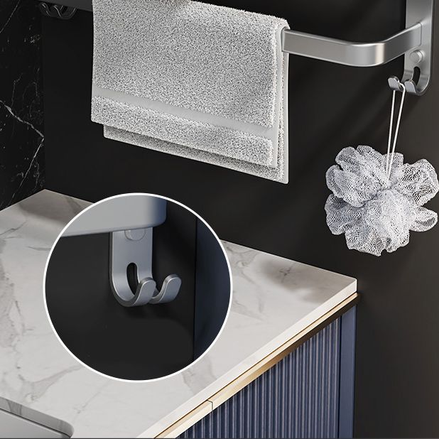 Skorter | 7-piece Bathroom Accessory Set Modern Aluminum Bathroom Set in Silver