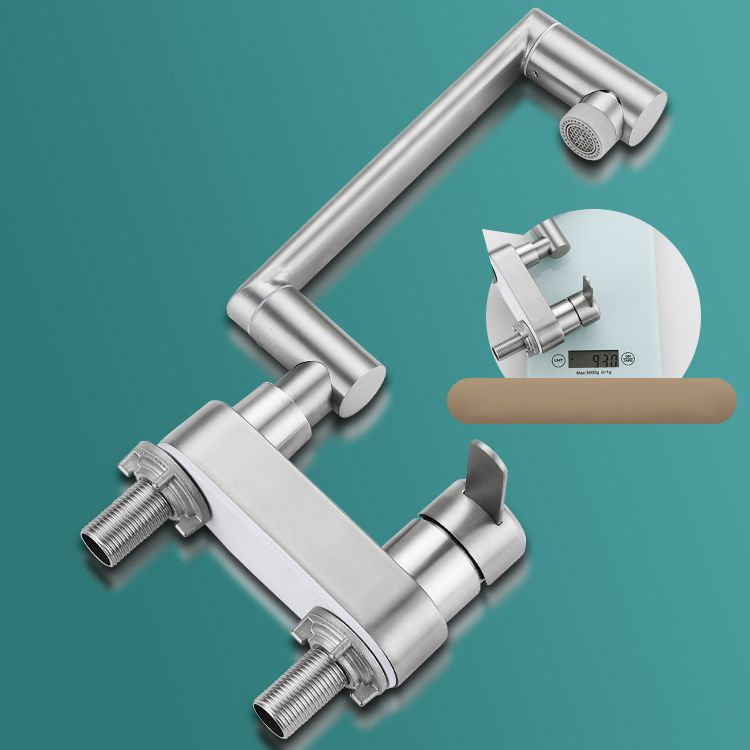 Skorter | 2 holes sink faucet swivel stainless steel single handle central mount faucet