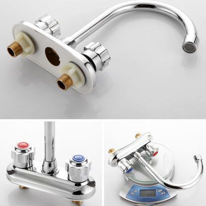 Skorter | 2-Handle Brass Bathroom Faucet Modern High Arc Center Tap