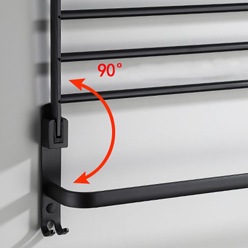 Skorter | Contemporary Bathroom Accessory Set Black Surface Bathrobe Hook/Towel Ring Bar