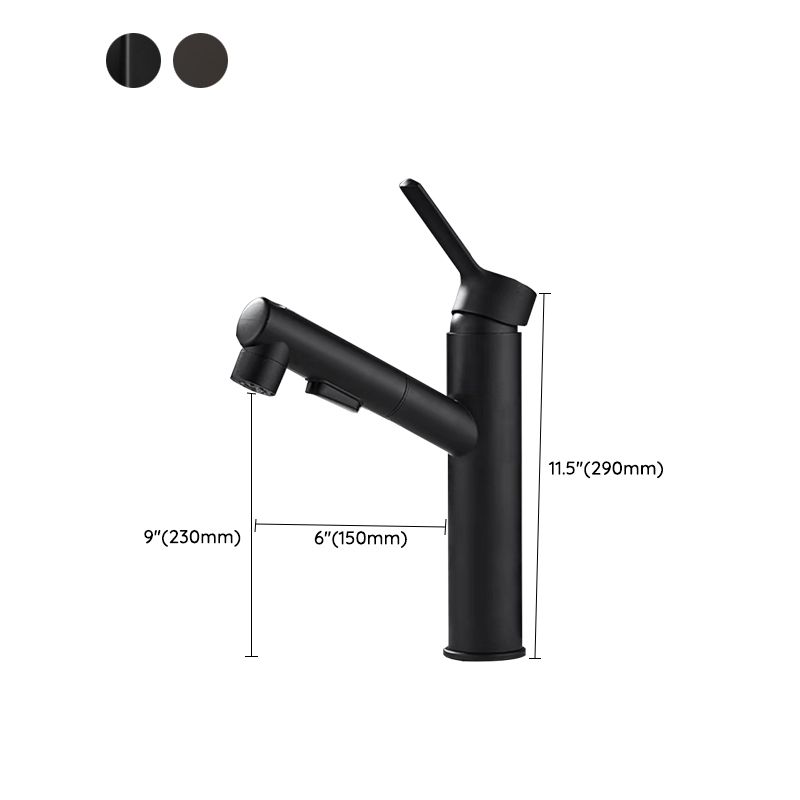 Skorter | Bathroom Vessel Faucet High Arc Three-Way Spout Single Handle Faucet with Pull-Out Sprayer