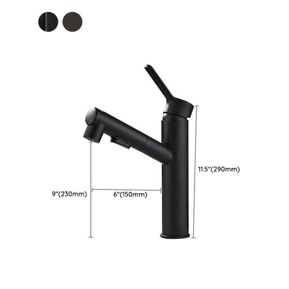 Skorter | Bathroom Vessel Faucet High Arc Three-Way Spout Single Handle Faucet with Pull-Out Sprayer