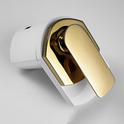 Skorter | Bathroom Sink Faucet Lever Handle Brass Waterfall Spout Sink Faucet