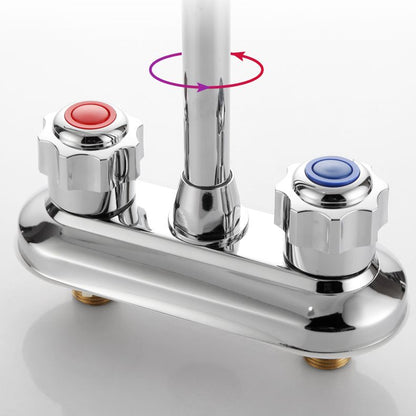 Skorter | 2-Handle Brass Bathroom Faucet Modern High Arc Center Tap