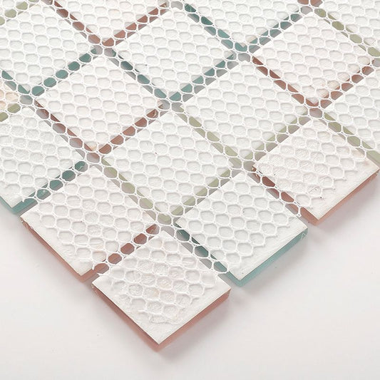 Skorter | 12" x 12" Peel & Stick Glass Square Grid Mosaic Peel and Stick Tile 10-Pack