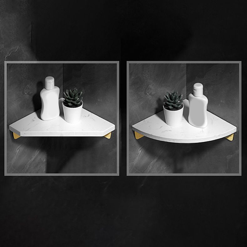 Skorter | Aluminium Bathroom Accessory Set 4 cm high Marble Bath Shelf