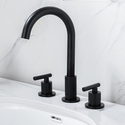 Skorter | Modern 2-Handle Bathroom Sink Faucet 3-Hole Widespread Bathroom Faucet