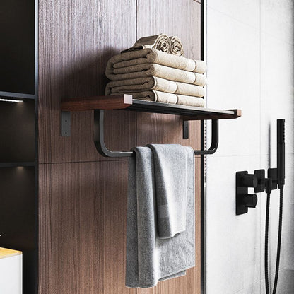 Skorter | 7-piece bathroom accessory set metal bath set with wood accents