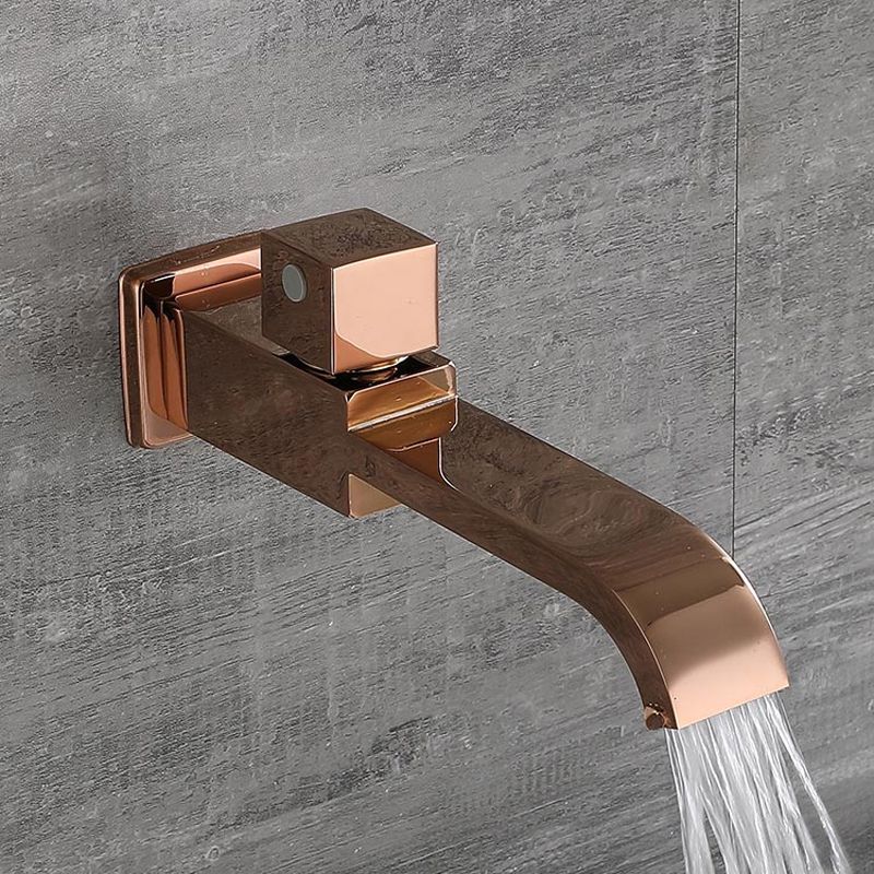 Skorter | Contemporary Wall Mounted Bathroom Faucet Handle Knob Solid Brass Square Faucet