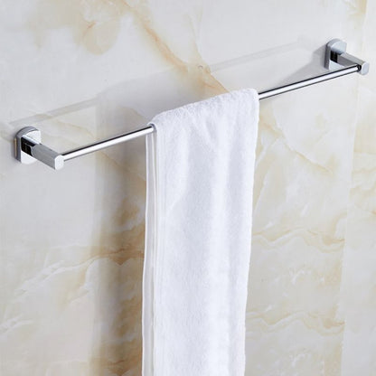 Skorter | Polished Chrome Modern Bathroom Accessory Set Silver Towel Holder/Bath Shelf