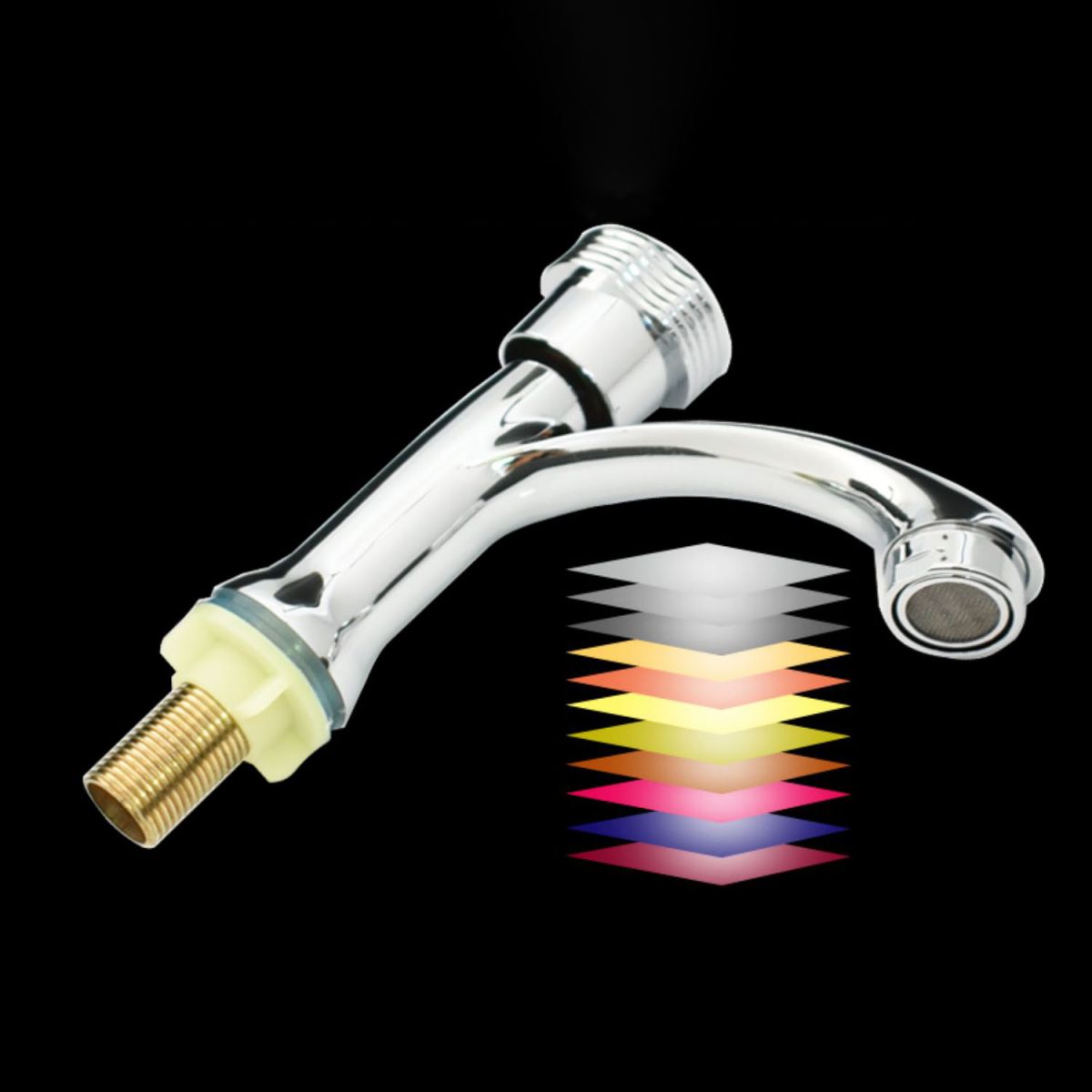 Skorter | Modern Bathroom Faucet Chrome Button Handle with Water Hose Sink Faucet