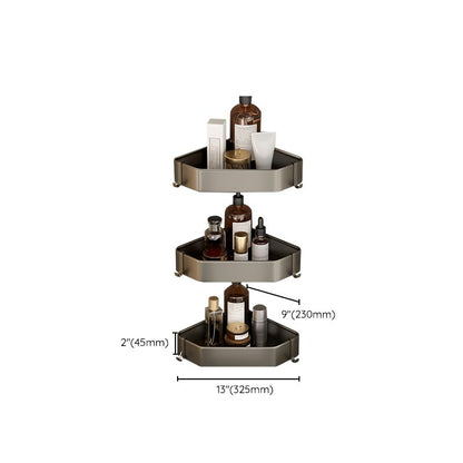 Skorter | Contemporary Aluminum Bathroom Accessory Set Grey Bath Shelf