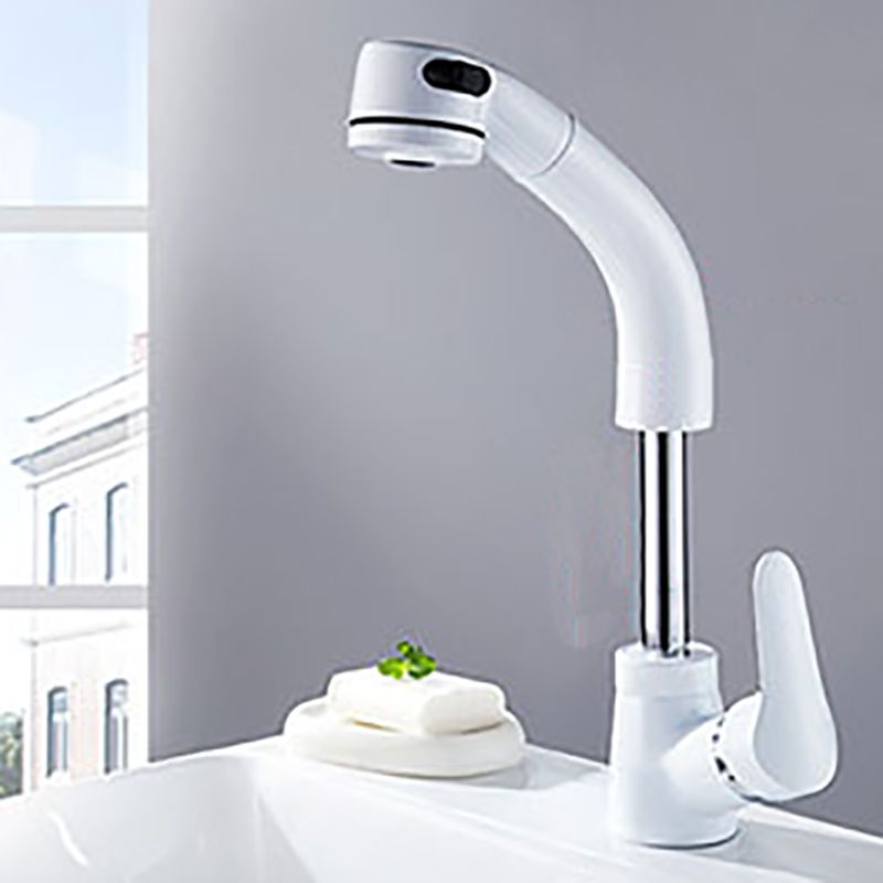 Skorter | Vessel Sink Bathroom Faucet with Swivel Spout Single Handle Faucet with Pull-Out Spray