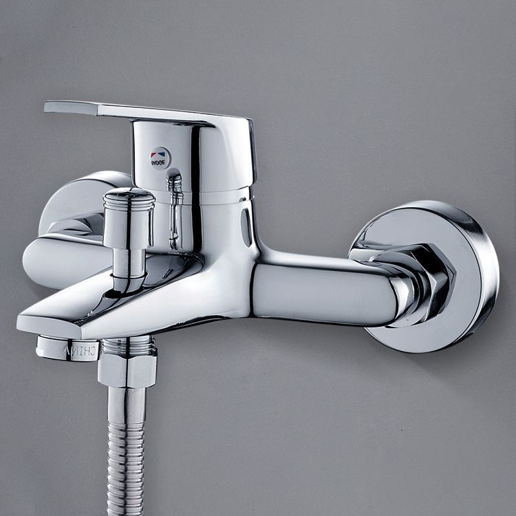 Skorter | Contemporary Wall Mounted Bathroom Faucet Lever Handles 2-Hole Faucet Brass Faucet