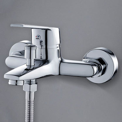Skorter | Contemporary Wall Mounted Bathroom Faucet Lever Handles 2-Hole Faucet Brass Faucet