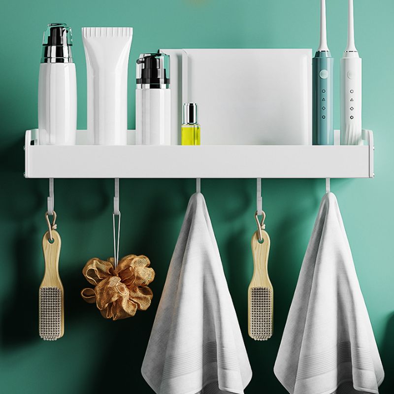 Skorter | 2-piece modern bathroom accessory set White rectangular wall shelf