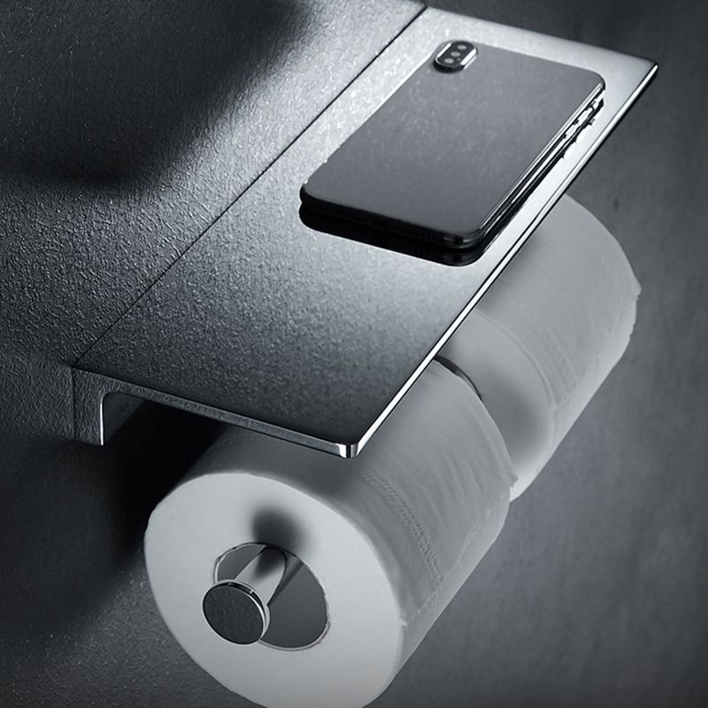 Skorter | Contemporary 2-piece Bathroom Set in Polished Chrome Stainless Steel Toilet Paper Holder