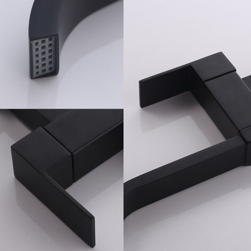 Skorter | Contemporary Wall Mounted Bathroom Faucet Lever Handles Low Arc Swivel Brass Tap